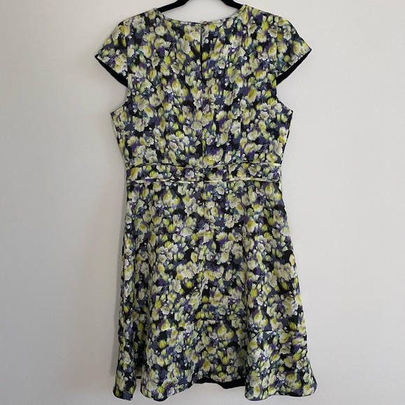 J. Crew NWT Cap Sleeve Dress Clover Floral Neon - Picture 7 of 11